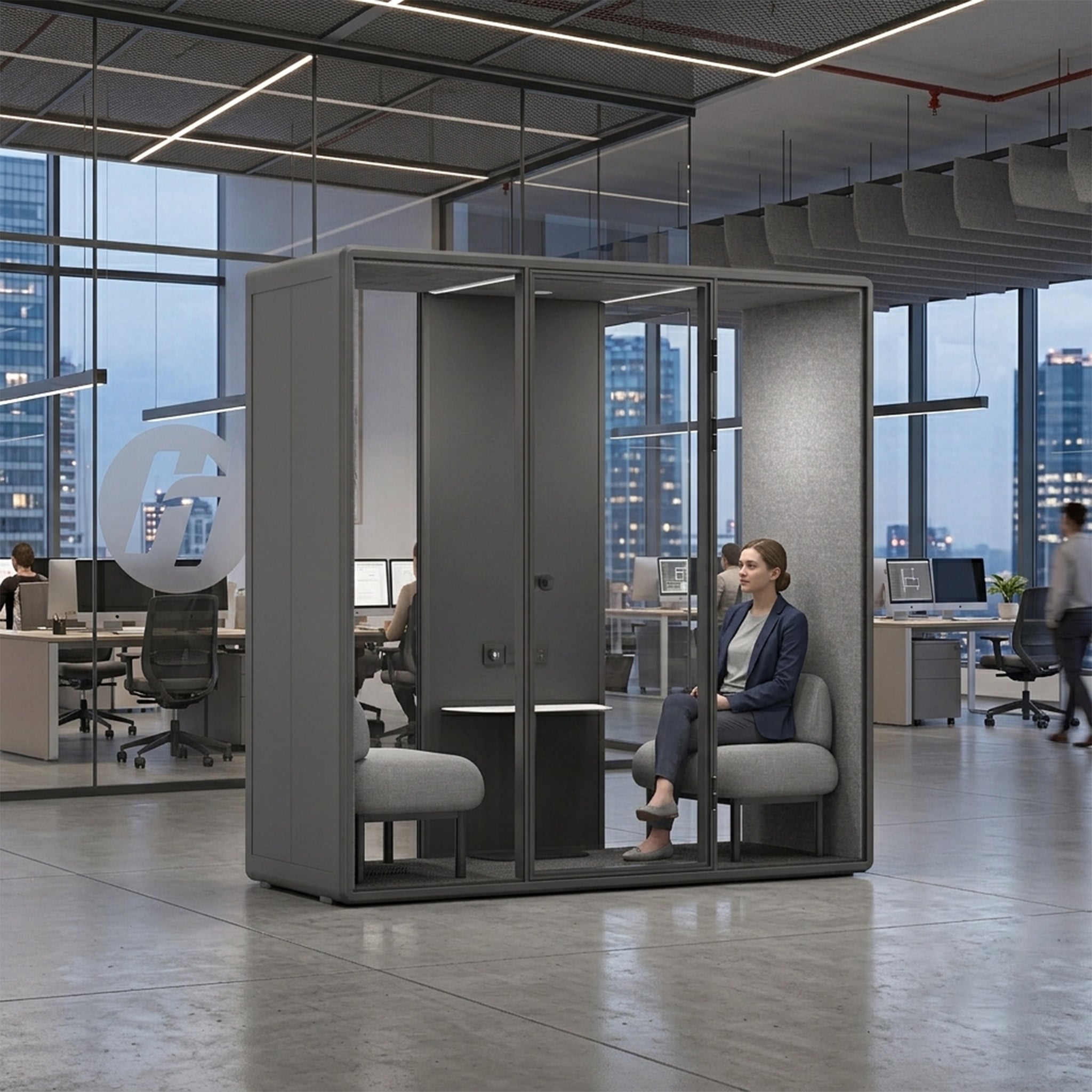 Charcoal 1-2 People Office Privacy Pod