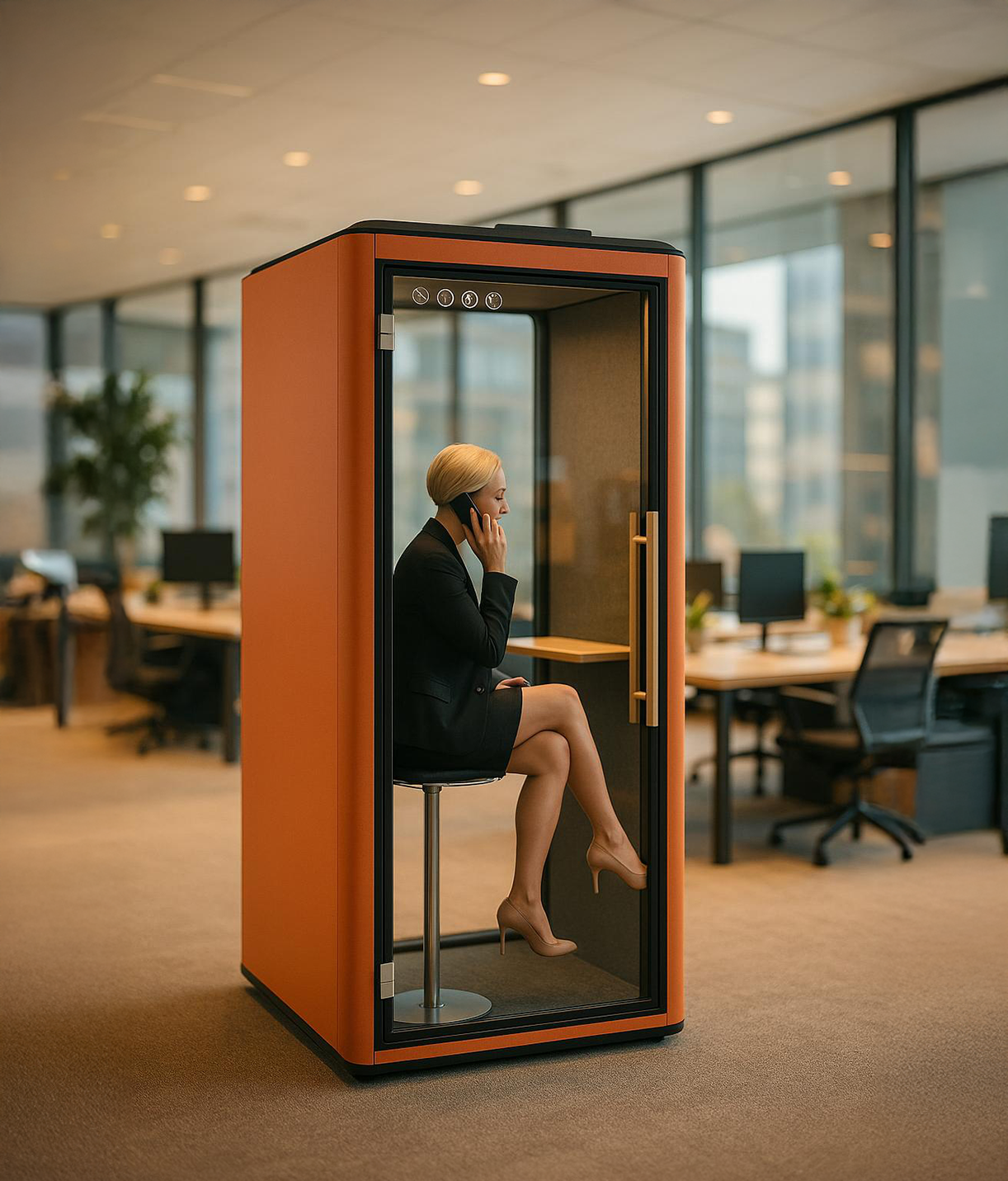 Office Furniture Indoor Sound-Proof Noise-Control Acoustic 1 person Phone Booth
