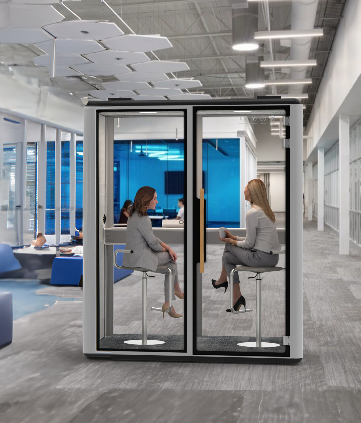 Office Furniture Indoor Sound-Proof Noise-Control Acoustic 2 person Phone Booth