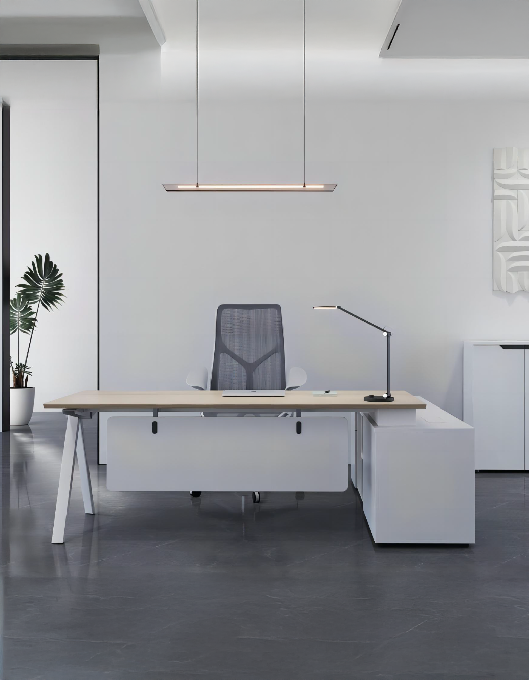 Modern Office Cabin Executive Desk with Storage